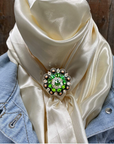 35X35" Solid Cream Wild Rag / Scarf WRS11 - Crystal Concho Wild Rag Slides - Assorted