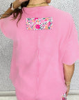 Floral Patchwork Raw Seam Oversize Tee