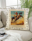 Baha Ranch Vintage Rodeo Stamp Throw Pillow Made in America