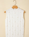 Alaia Pearled Textured Knit Sweater Vest