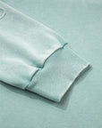Mineral Wash Reverse Seam Buttoned V-Neck Top