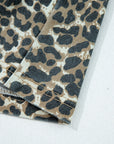 Leopard Denim Pocketed Mini Dress