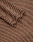 Solid Corded Knit Long Sleeve Top