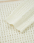 BEACH Hollow Out Knit Dolman Sleeve Sweater