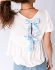 Lilliana Bubble Sleeve Peplum Top