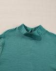 Solid Swiss Dot Balloon Sleeve Blouse