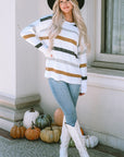 Cora Striped Popcorn Knit Sweater
