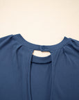 Solid Open Back Cap Sleeve Knit Romper