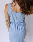 Mineral Wash Elastic Waist Tank Dress w/ Pockets