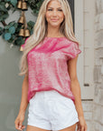 Alanna Metallic Cap Sleeve Top