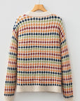 Seraxie Pattern Knit Front Sweater
