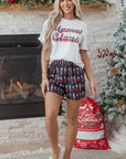 Sylvia Claus Plaid Letter Tee
