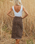 Jadecara Frayed Midi Skirt