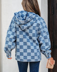 Taracella Checkerboard Zipped Kangaroo Hoodie
