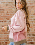 Lina Waffle Patchwork Oversize Sweatshirt