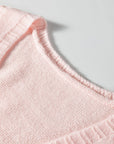 Solid Ribbed Trim Deep V-Neck Sleeveless Tunic Sweater