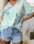 Azalea Print Short Sleeve Blouse