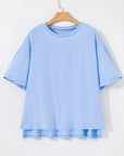 Ayra Loose Half Sleeve Hi Low Hem Top