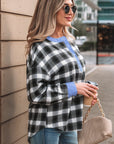 Ezra Half Placket Plaid Blouse