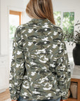 Camo Denim Chest Pocket Buttoned Jacket