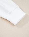 Beige Big Bow Accent Plus Size Drop Shoulder Sweatshirt