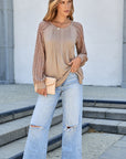 Christina Raglan Sleeve Pleated Top