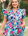 Dani Sleeve Tied Notched PLUS Blouse