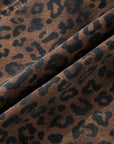 Leopard Denim Drawstring Elastic Waist Skort