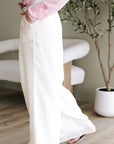 Jessie Casual Tie Waist Pleated Wide Leg Pants
