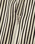 Stripe V-Neck Zip Front Midi Dress