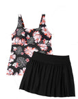 Colorblock Tankini Top and Skort Swim Set