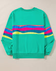 Alora Striped Accent Long Sleeve Top