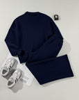 Solid Zip-Up Jacket and Drawstring Pants Set