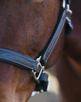 ExionPro Fancy Stitched Leather Halter - Brass Nickel Hardware