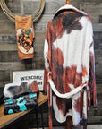 Cowhide Print Women's Western Bath Robe