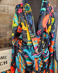 Sample Sale Crazy Cactus Lady Women's Western Bath Robe size LARGE
