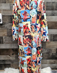 Baha Ranch Cowboy Collage Western Shirt Dress Duster