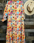 Baha Ranch Vintage Rodeo Poster Western Duster Dress