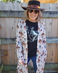 Baha Ranch Rodeo Cowboy Print Lightweight Cardigan