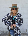 Baha Ranch Black White Cowboy Women's Western Blazer