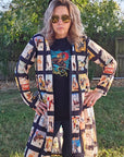 Baha Ranch Vintage Cowboy Collage Western Lightweight Cardigan
