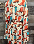 Baha Ranch Got My Boots Western Bath Robe