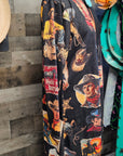 Baha Ranch Vintage Cowboy Collage Western Lightweight Cardigan