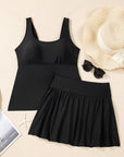 Colorblock Tankini Top and Skort Swim Set