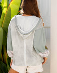 Jream Colorblock Casual Hooded Top