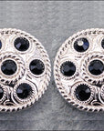 Western Screw Back Concho1 Black Crystal Wheel Bling Headstall Cowgirl