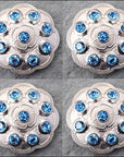 Western Screw Back Concho1 Blue Crystal Floral Bling Headstall Cowgirl