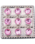 Western Screw Back Concho1 Pink Crystal Square Bling Headstall Cowgirl