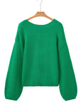 Raven Backless Bubble Sleeve Sweater