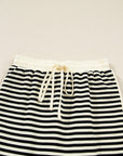 Stripe Textured Pullover Top and Mini Skirt Set
